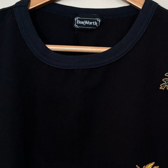 💥 VTG 90s Bon Worth Autumn Leaves Quarter Sleeve - Picture 3 of 4